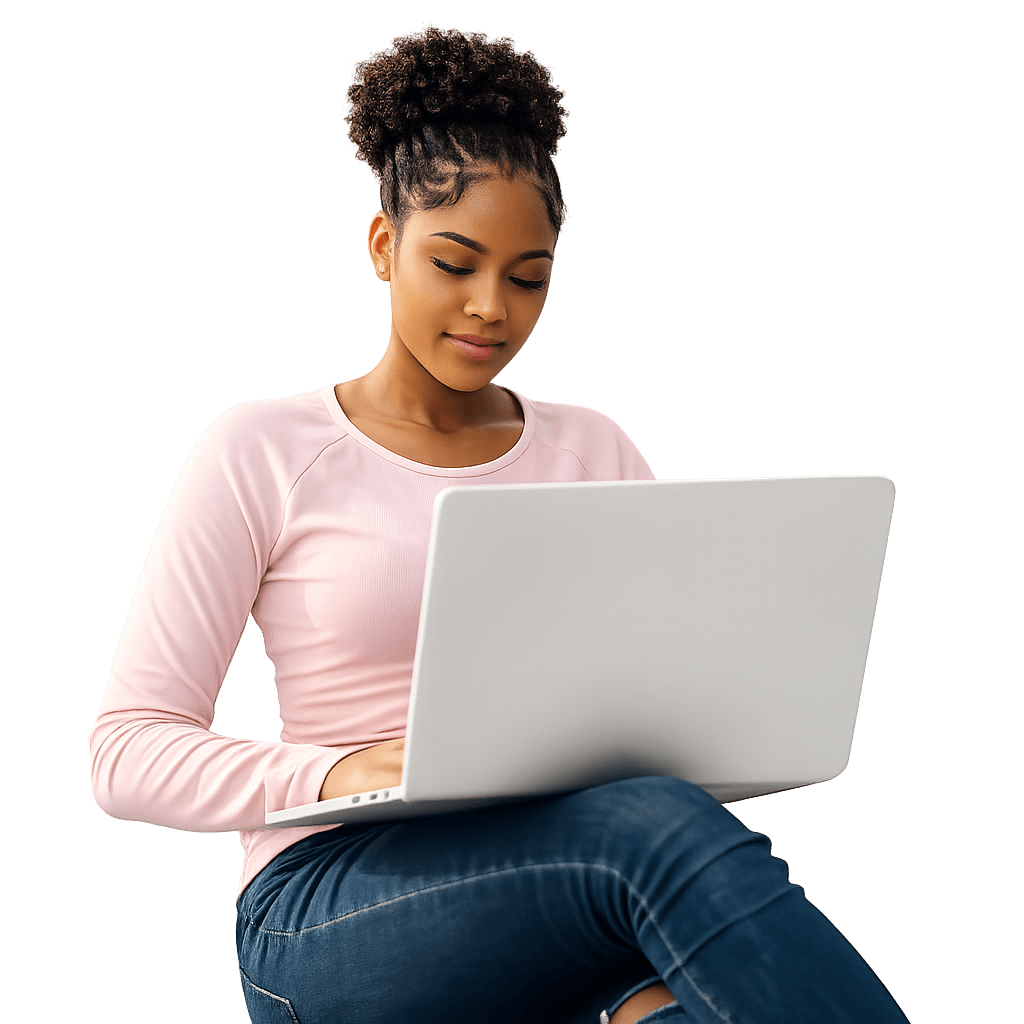 Techpye student working on a laptop