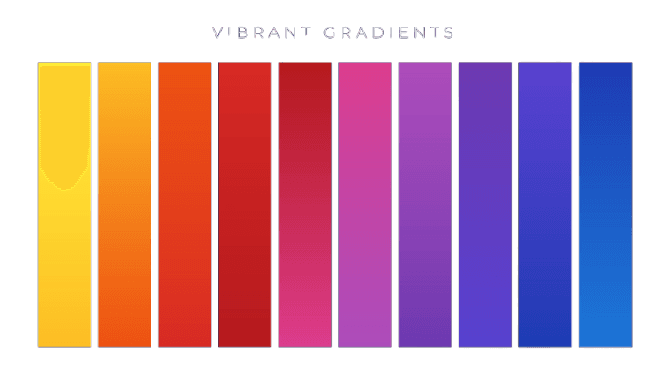 Vibrant colour gradients